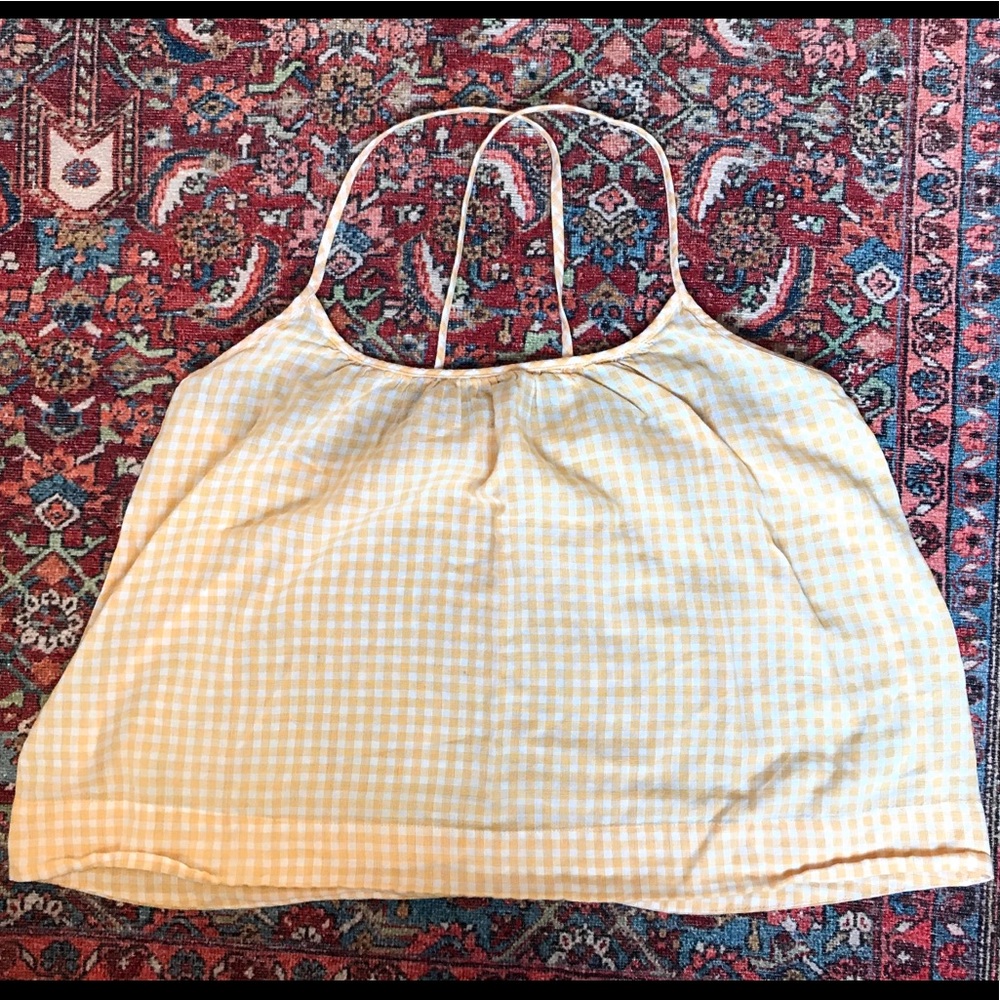 Madewell Gingham Yellow PJ tank top